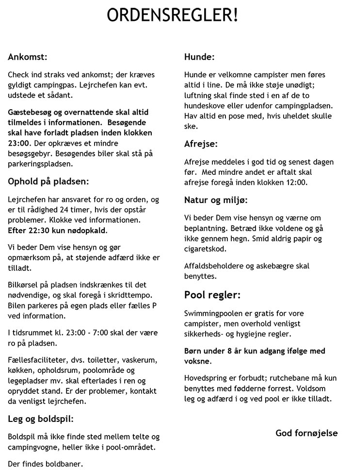 Sindal_camping_DK-2 Ordensregler